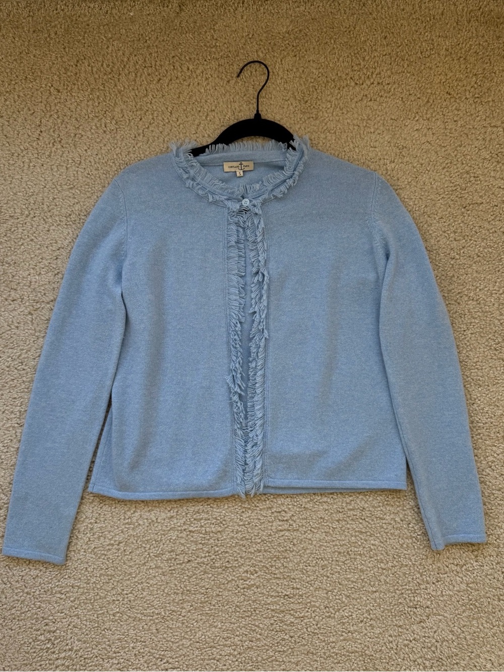 Cortland Park Fringe Cashmere Cardigan Sz Small